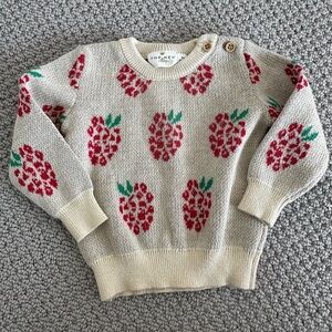 The New siblings baby girl  raspberry sweater 74